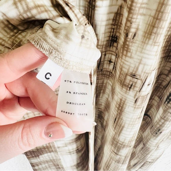 Ann Taylor Neutral Patterned Silky Dress - Picture 9 of 9